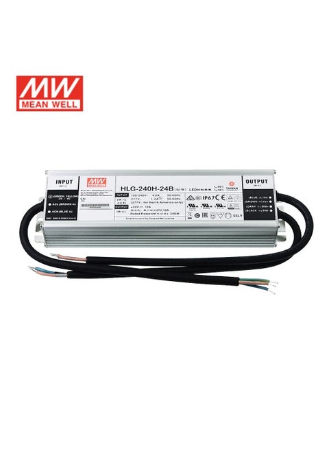 HLG-240H-24B 240W 24V AC-DC Single output LED driver Mix mode (CV+CC) with built-in PFC