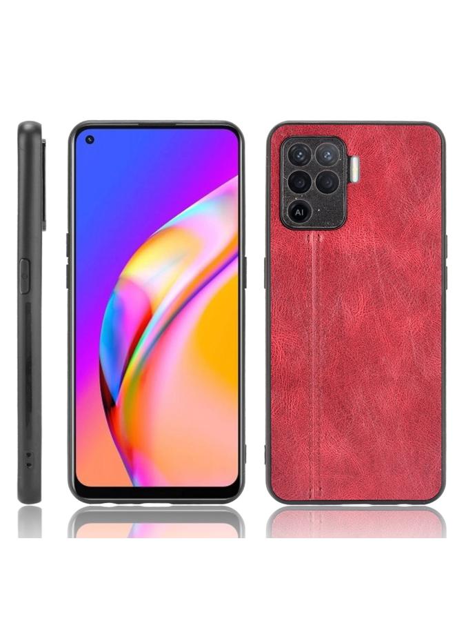 S-TOP Case For OPPO A94 4G/F19 Pro 4G/Reno 5F Shockproof Sewing Cow Pattern Skin PC + PU + TPU Case - Image 1