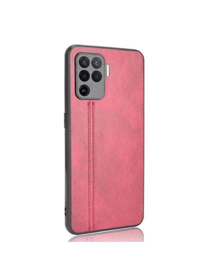 S-TOP Case For OPPO A94 4G/F19 Pro 4G/Reno 5F Shockproof Sewing Cow Pattern Skin PC + PU + TPU Case - Image 3