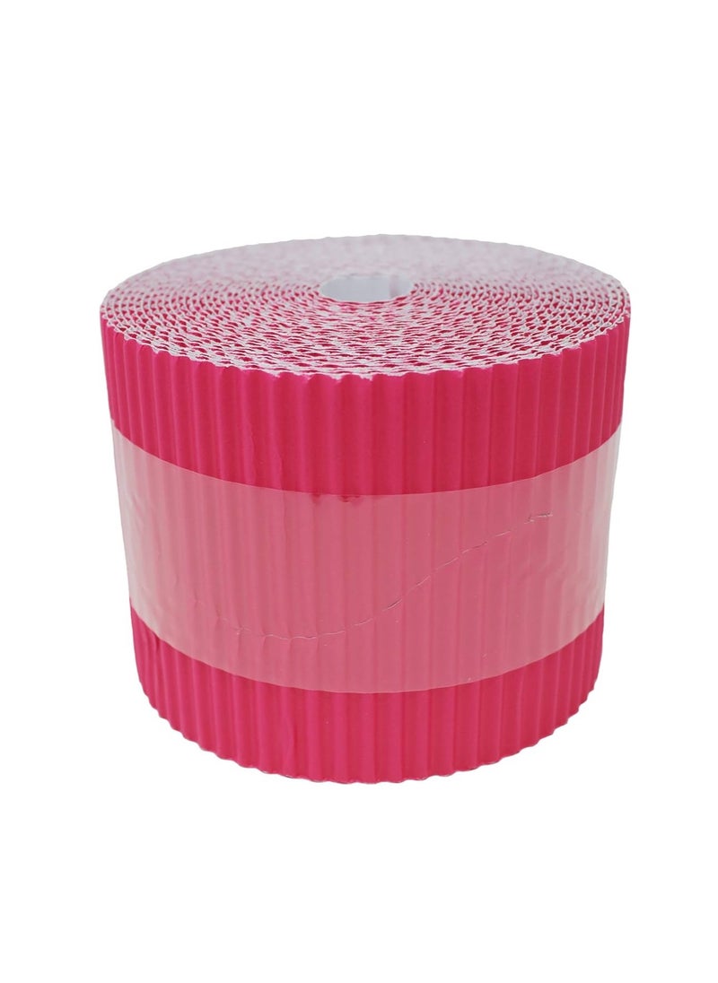 Terabyte Corrugated Display Borders for School Classroom Decorations,Border Rolls for Displays Border Rolls Corrugated Backing Paper for Wall Displays School (Width 10cm x  Length 15cm) Dark Pink Color  - Image 1