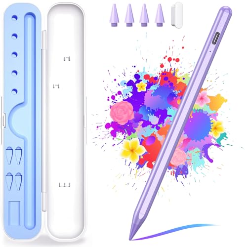 FUWANG Stylus Pen for iPad A16/10th/9th Generation, 10Mins Fast Charge for Apple Pencil&iPad Pen, Compatible with iPad A16/10th/9th/8th/7th/6th/Pro 13''11''M4/12.9 inch/Air 11'' 13'' M3/M2/Mini 6/5, Purple - Image 1
