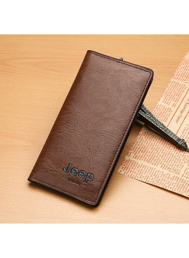 جيب محفظة جيب طويلة للرجال مزودة بخاصية حجب تحديد الهوية بموجات الراديو - محفظة مضادة للسرقة بفتحات متعددة للبطاقات مع حامل لرخصة القيادة، مصنوعة من نسيج مزيج القطن، وحقيبة كلاتش خفيفة الوزن كاجوال للرجال - Image 1