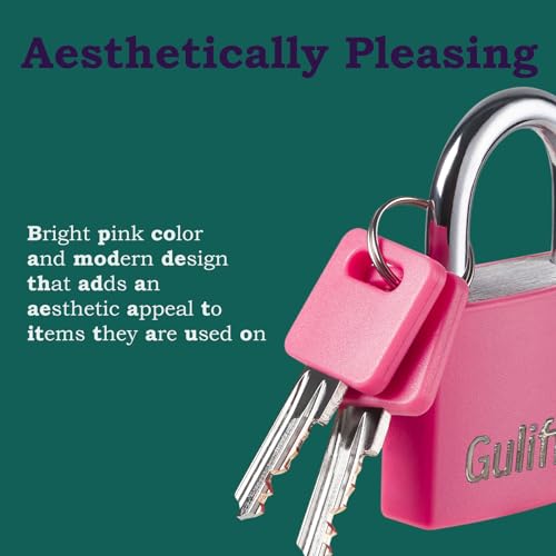 Guliffen 2 Pack Aluminum Locker Lock with Key, Pad Lock with 1-9/16 in. (40 mm) Wide, Key Lock for Gym Locker, Shed, Gate, and Storage Unit - Image 5