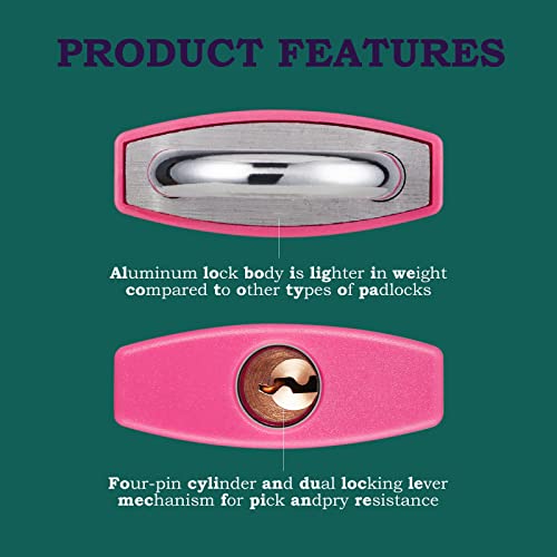 Guliffen 2 Pack Aluminum Locker Lock with Key, Pad Lock with 1-9/16 in. (40 mm) Wide, Key Lock for Gym Locker, Shed, Gate, and Storage Unit - Image 4