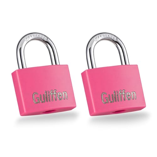 Guliffen 2 Pack Aluminum Locker Lock with Key, Pad Lock with 1-9/16 in. (40 mm) Wide, Key Lock for Gym Locker, Shed, Gate, and Storage Unit - Image 1