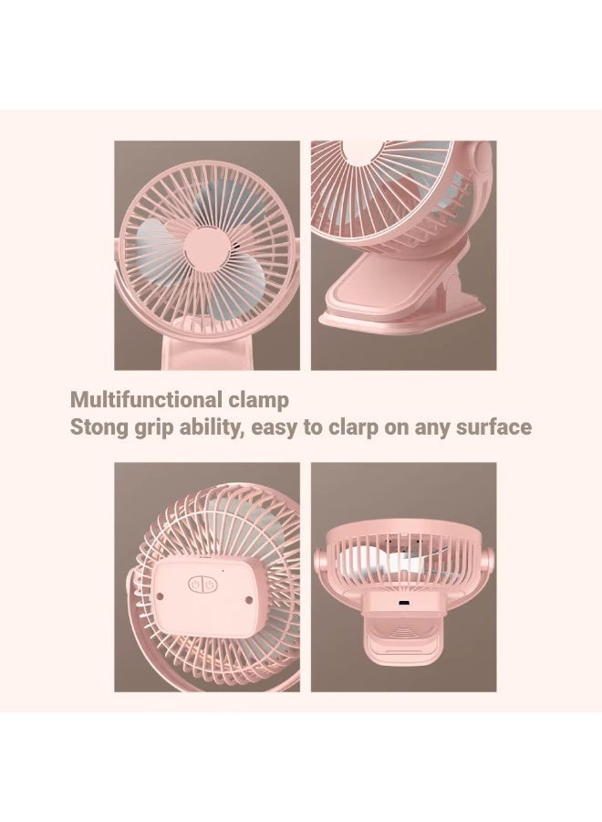 Ruay Upgraded portable fan, USB rechargeable desk fan, quiet camping fan, five-speed USB fan, powerful airflow, strong clip, suitable for golf carts, offices, outdoor travel, camping tents, and gym treadmills - RA51 - Image 5