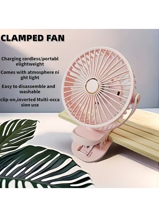 Ruay Upgraded portable fan, USB rechargeable desk fan, quiet camping fan, five-speed USB fan, powerful airflow, strong clip, suitable for golf carts, offices, outdoor travel, camping tents, and gym treadmills - RA51 - Image 3