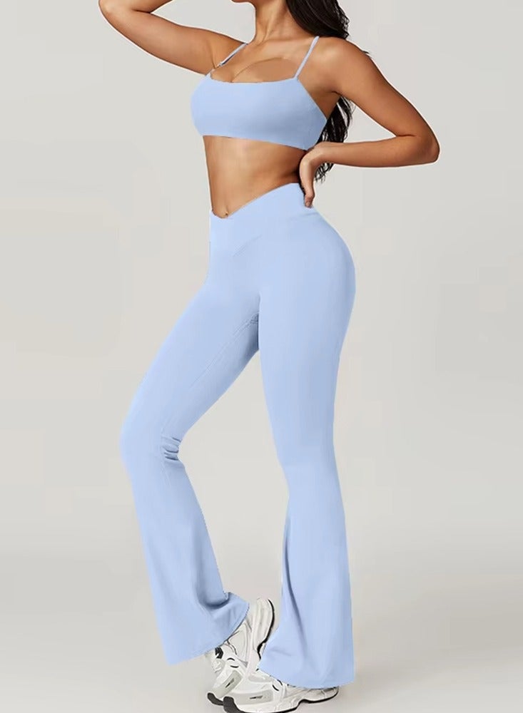 general 2 Piece Yoga Set Gym Sportswear Women Workout Clothing Sport Bra Push Up Flared Leggings Fitness Suits - Image 2