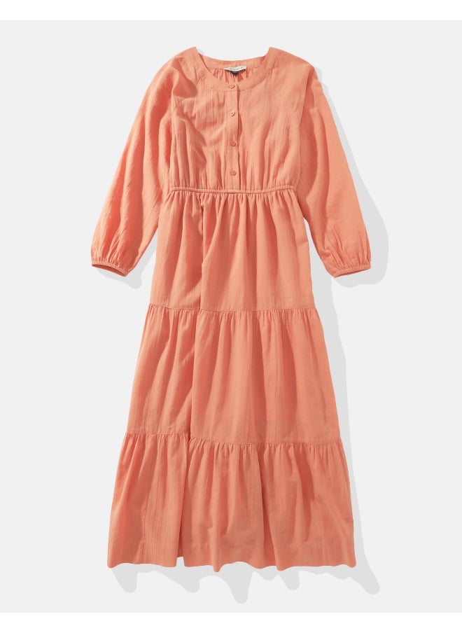 American Eagle - AE Long-Sleeve Shirt Dress - Image 1