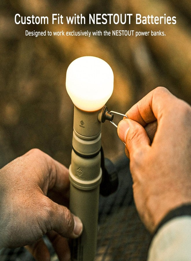 ELECOM NESTOUT Rugged Outdoor Camping LED Lantern w/ Mini Tripod, Dimmable USB Powered Soft LED Light, IP44 Water Dust Resistant, 10-350 Lumen, Portable Lamp for Power Bank EDC Travel, LAMP-1 (Beige) - Image 5