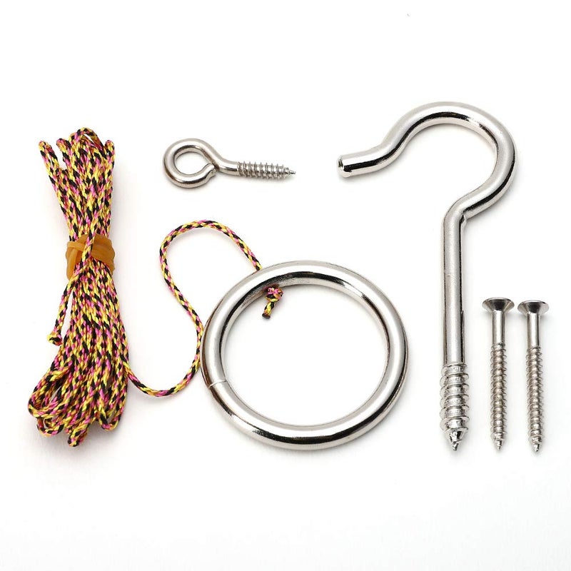 IParts Hook and Ring Swing DIY Kit Heavy-Duty Hardware and String Ring Toss Game Indoor â€“ Outdoorï¼ˆSet-up Instruction Includedï¼‰