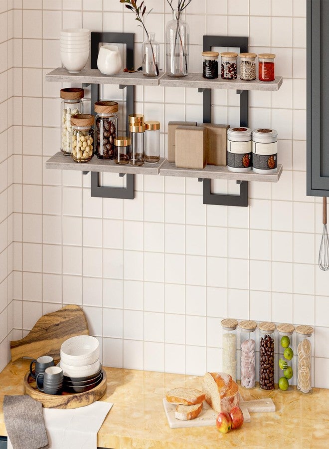 HOOBRO Floating Shelves, 15 Inch Wall Shelf Set of 2, Wall Mounted Storage Shelves 2-Tier, Hanging Bathroom Shelves, for Living Room, Bedroom, Bathroom, Kitchen, Greige BG32BJ01 - Image 3
