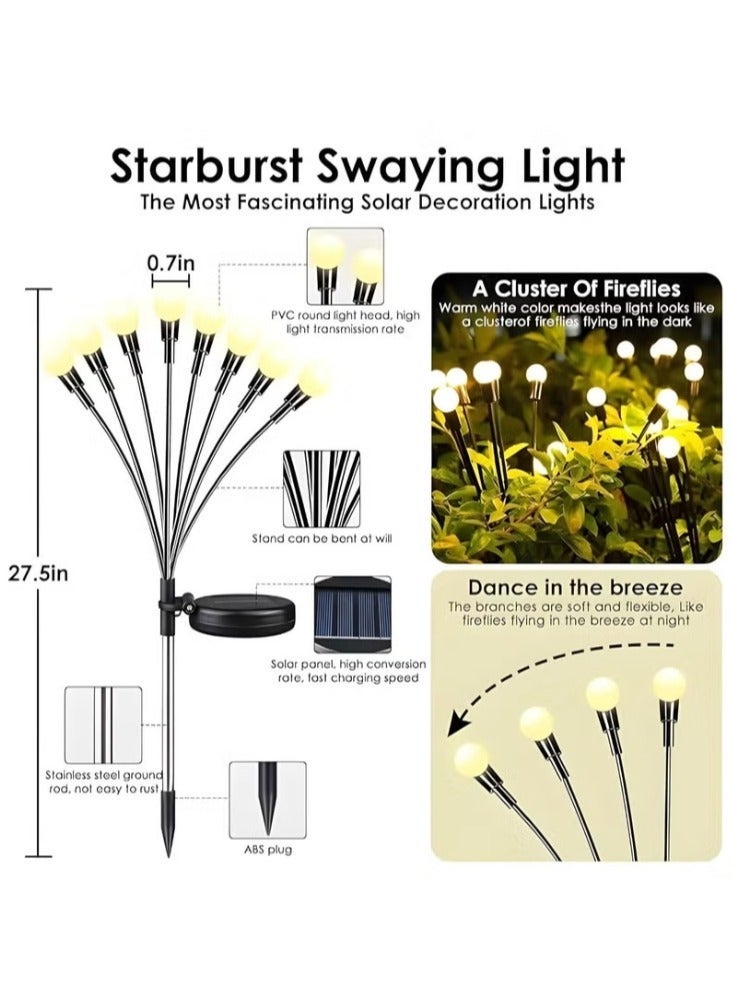 ARNOTEC أضواء حديقة اليراعات الشمسية | 8 مصابيح LED تعمل بالطاقة الشمسية في الهواء الطلق | أسلاك نحاسية مرنة | إضاءة زخرفية للممرات والحدائق (أبيض دافئ) - Image 2