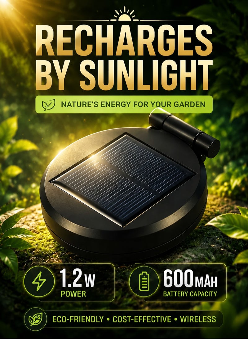 ARNOTEC Solar Garden Firefly Lights, 1 Pack 8 LED Outdoor Solar Decorative Lights, Flexible Copper Wire Firefly Effect Pathway & Yard Lights, IP65 Waterproof Warm White Garden Lighting - Image 3