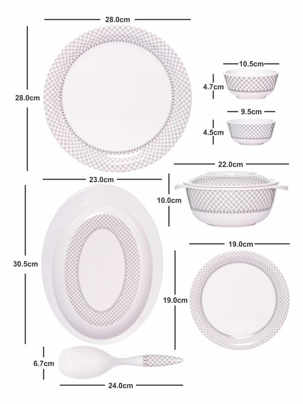 Servewell Dinner Set 31 pc Rnd - Checkers - Image 3