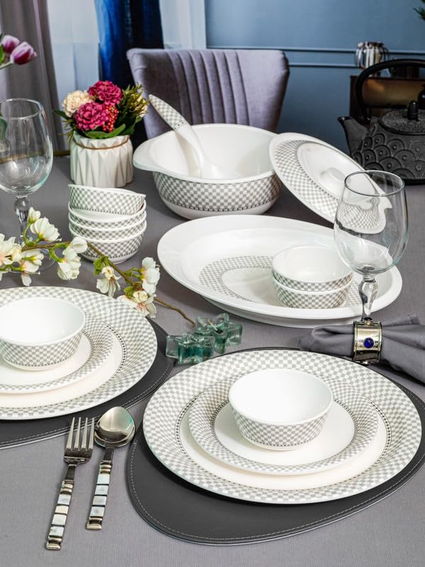 Servewell Dinner Set 31 pc Rnd - Checkers - Image 1