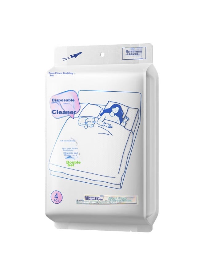 Miniso Miniso Disposable Four-piece Bedding Set, Travel Essential, Hotel And Business Trip Portable Kit, 1 Pack  - Image 5