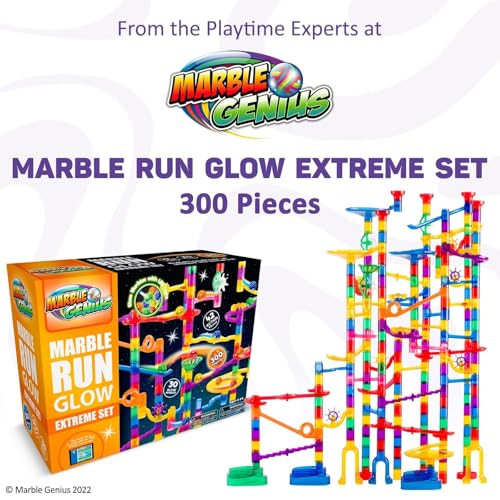 Marble Genius Marble Run Race Track 300Piece Multicolor Glow Extreme Set STEM Building Toy Marble Race Set for Kids Ages 4 - Image 5