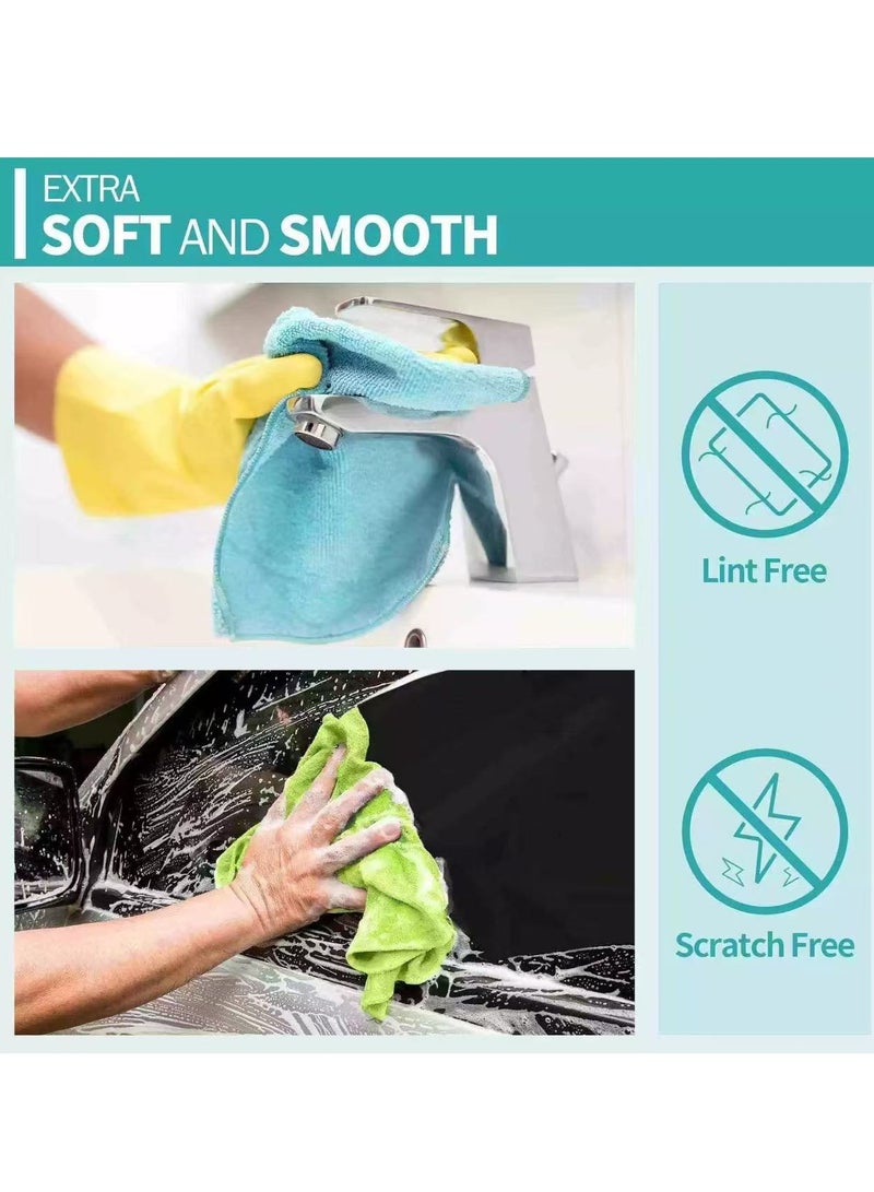 Generic 6 Pack Microfiber Cleaning Cloths Car Towel  Reusable Cleaning Rags Cleaning Towels Dusting Cloth for Kitchen, Car, Window(Blue 40*40cm)  - Image 4