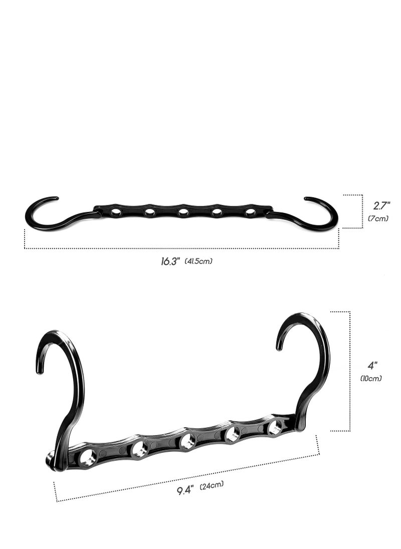 HOUSE DAY House Day black magic space saving hangers premium smart hanger hooks sturdy cascading hangers with 5 holes for heavy clothes closet organizers and storage college dorm room essentials 10 pack  - Image 5