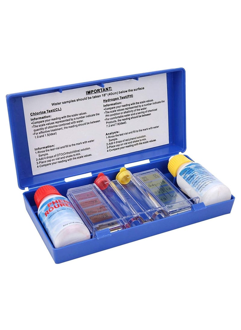 Smart Innovation 2-Way Pool Water Quality Testing Kit Standard Dual Test Kit Chlorine and PH with Carry Case for Swimming Pool  - Image 1