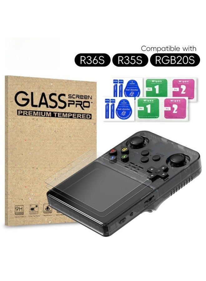 R36S Game Console Protective Film Handheld Game Console Tempered Film 3.5 Inch Screen HD Film Dust-proof Scratch-resistant-Color:2 Pieces Of R36S Bag (black) Black 1 White 1 Cat Claw Cap - Image 4