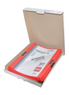Durable Durable Plastic Duraclip File (Red, 25 Pieces) - DUPG2200-03  - Image 3