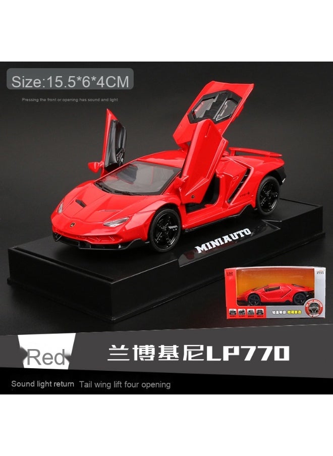LAMBORGHINI 1:32 Lambo LP770 Car Model Toy Child Sound and Light Pull Back Car Zinc Alloy Toys for Kids Boy Girl Gift  - Image 1