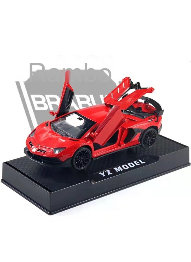 LAMBORGHINI 1:32 Lambo LP770 Car Model Toy Child Sound and Light Pull Back Car Zinc Alloy Toys for Kids Boy Girl Gift  - Image 2