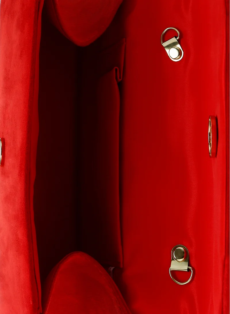 London Rag Mini Top Handle Brooch Bag in Red