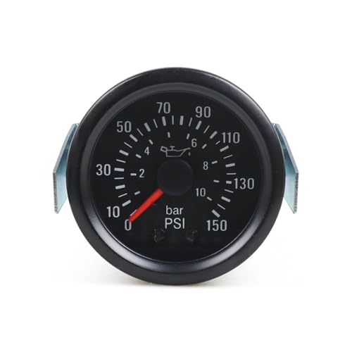 Dyno Racing 2" 52mm Mechanical Oil Press Gauge 0-10 Bar/0-150PSI Oil Pressure 12V Press Gauge Yellow Light Car Meter NPT1/8 - Image 3