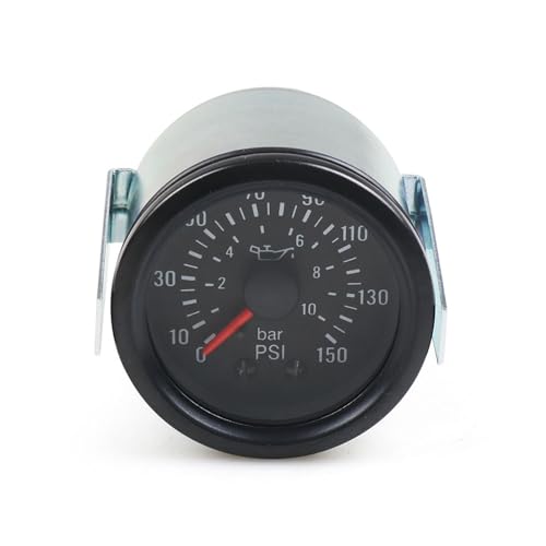 Dyno Racing 2" 52mm Mechanical Oil Press Gauge 0-10 Bar/0-150PSI Oil Pressure 12V Press Gauge Yellow Light Car Meter NPT1/8 - Image 5