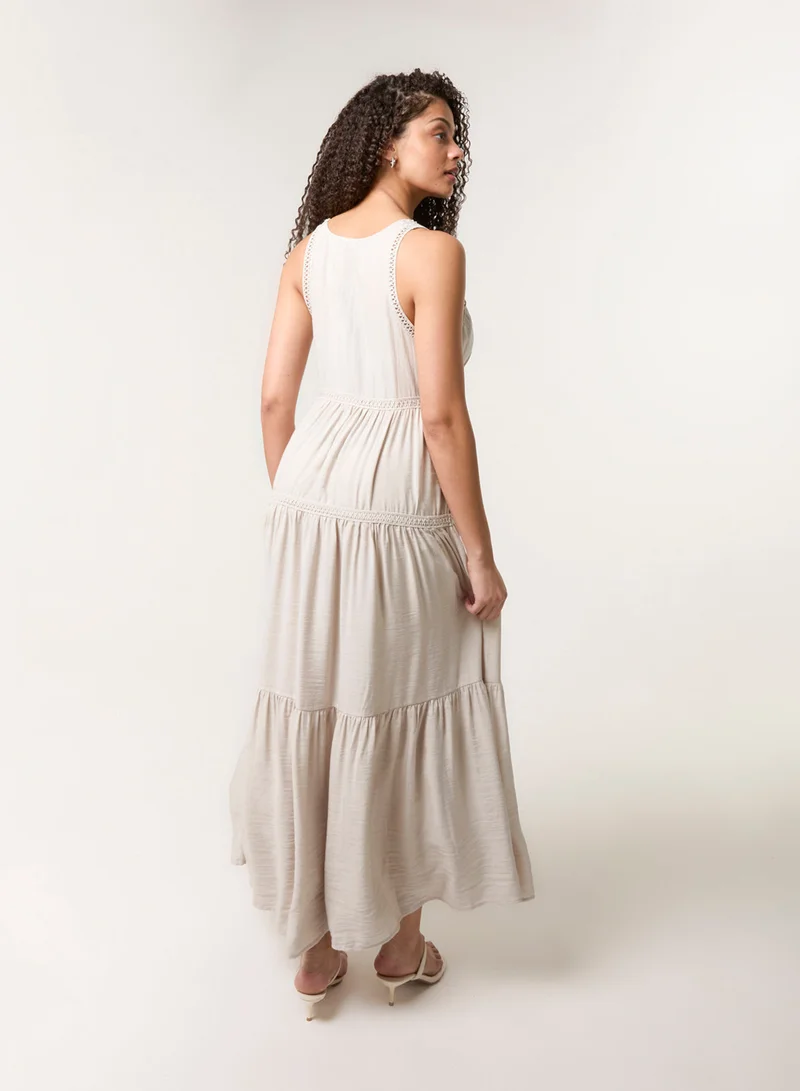 Blue Vanilla Maxi V Neck Dress