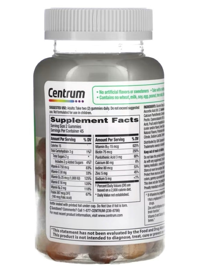 Centrum Adults 50+ Multigummies Assorted Natural Fruit 90 Gummies - Image 2