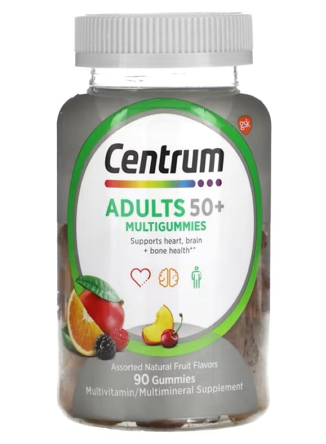 Centrum Adults 50+ Multigummies Assorted Natural Fruit 90 Gummies - Image 1