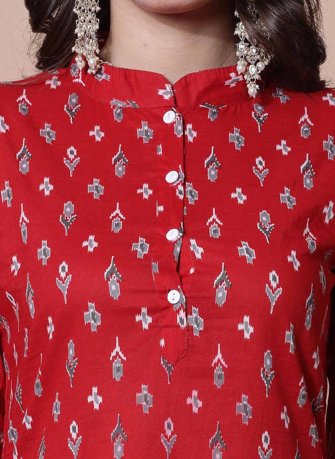 LARGISH Ethnic Motifs Printed Regular Pure Cotton Kurta With Salwar - Image 2