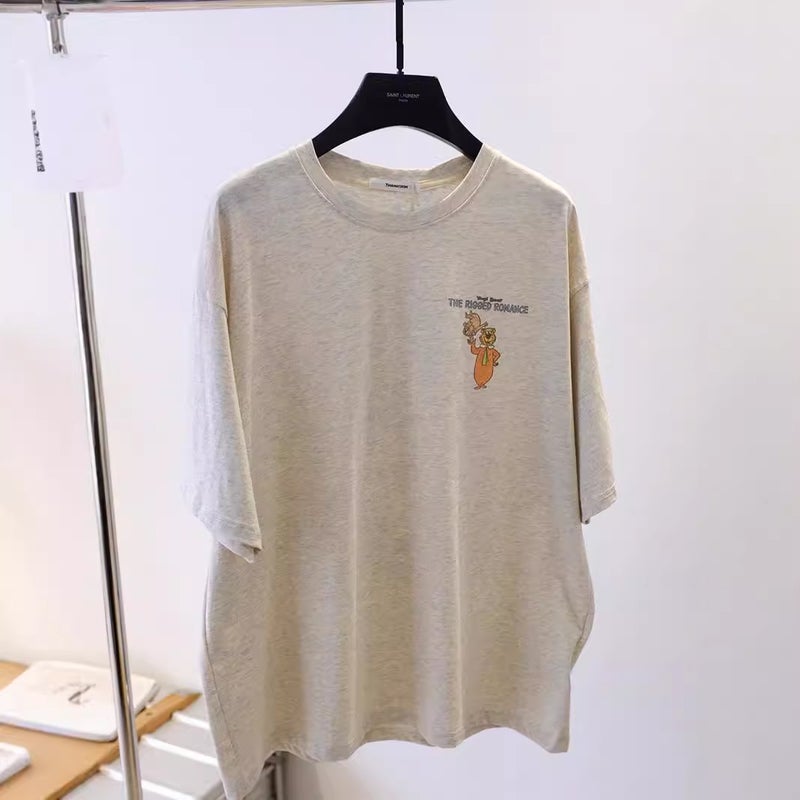 South Korea Dongdaemun Spring And Cartoon Bear Age-Reducing Loose Chubby Girl Plus Size 1.00 Kg-150.00 Kg Short-Sleeved T-Shirt For Women - Image 3