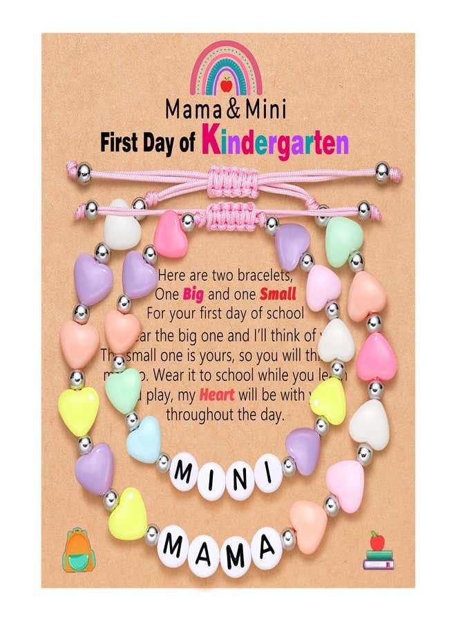 UNGENT THEM First Day of Kindergarten Bracelet Mommy and Me Back to School Gifts First Day of School Bracelet for Mom and Daughter Mother Daughter Bracelets - Image 1
