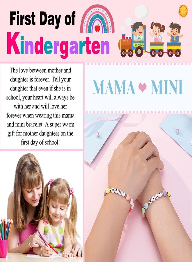 UNGENT THEM First Day of Kindergarten Bracelet Mommy and Me Back to School Gifts First Day of School Bracelet for Mom and Daughter Mother Daughter Bracelets - Image 2