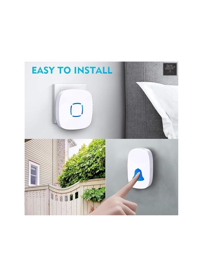 promass Wireless Doorbell, Waterproof Wireless Doorbell Kit With 36 Bells And Adjustable Volume; With Sound And Led Home Door Bell Chime (1 Receiver And 1 Pressure Button) - Image 3