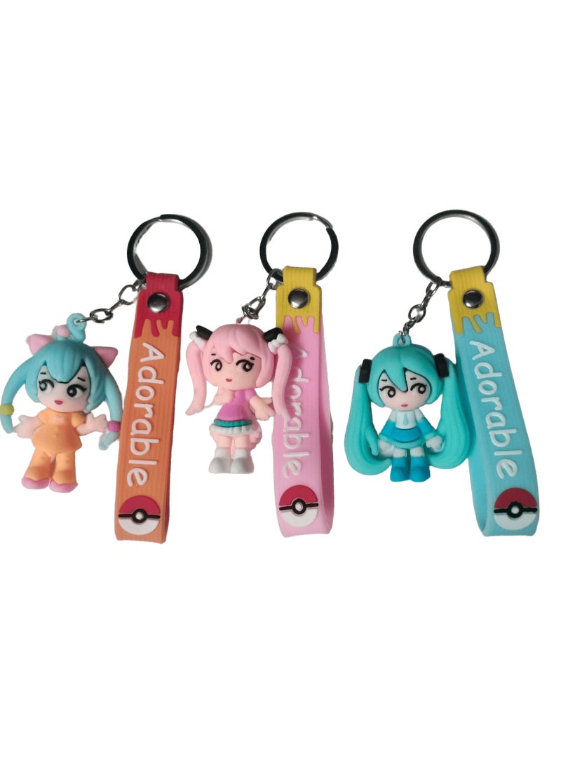 Generic Random Silicone Cartoon Keychain - Durable Quality and Bright Colors Cute Key Holder for Keys & Bags Random selection. - Image 5