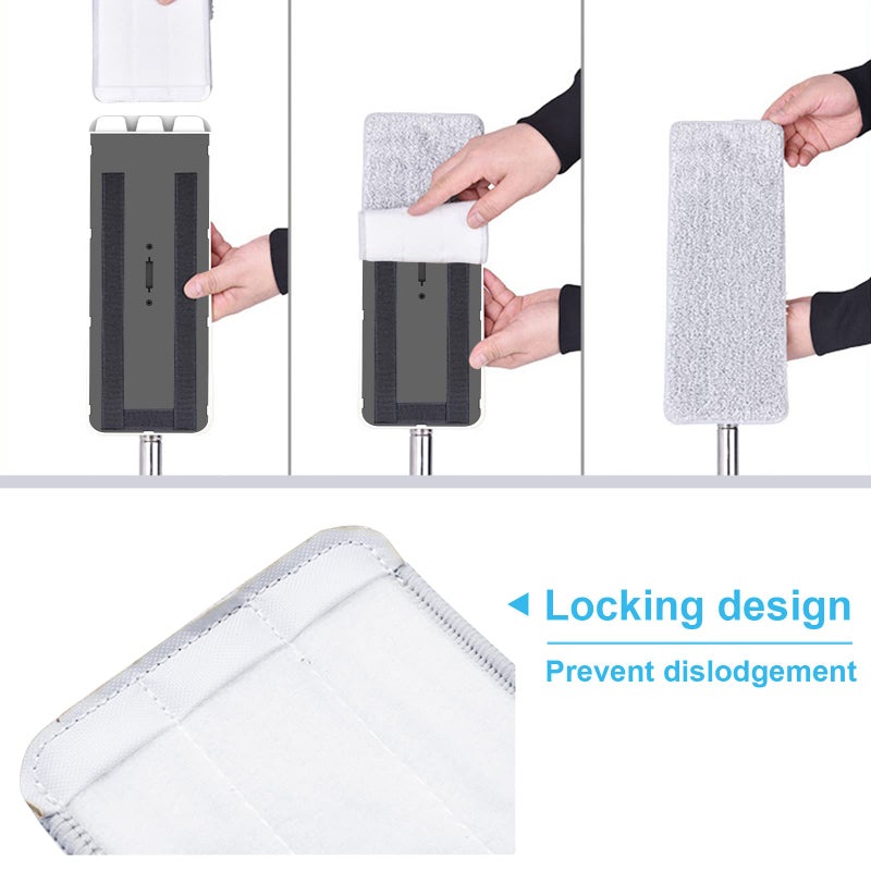 BOSHENG Flat Mop Pads, Mop Replacement Pads, Microfiber Mop Pads, Machine Washable Pads, Refill 3 Packs - Image 2