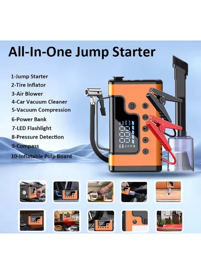 BlueFire 3000A Multifunctional Car Jump Starter with Air Compressor, Power Bank, LED Light & Built-in Vacuum – 12V Emergency Battery Booster for Cars, SUVs & Trucks | 150PSI Tire Inflator | CE Certified Portable Power Station for Outdoor, Camping & Roadside Safety - Image 2