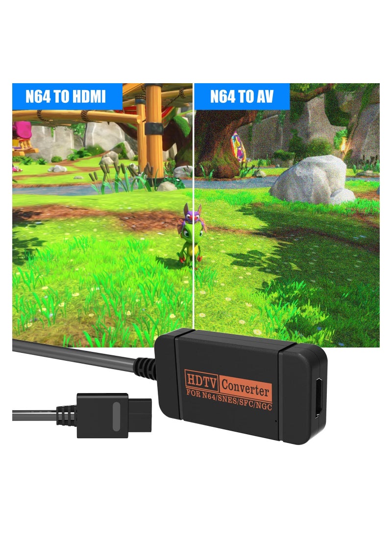 SYOSI HDMI Adapter Compatible with Nintendo 64/Game Cube/SNES, HDMI Cable and Adapter HDMI Converter Gamecube HDMI Adapter with HDMI Cable Retro Gaming HDMI Adapter for Gaming Consoles with HDMI Cable - Image 4