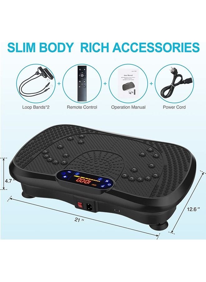 Vibration Plate Exercise Machine Whole Body Workout Vibrate Fitness Platform Lymphatic Drainage Machine for Weight Loss Shaping Toning Wellness Home Gyms Workout