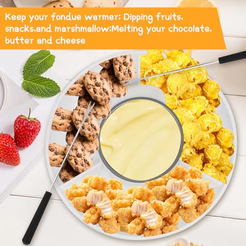 ZEVELOO Fondue Pot Electric Set for Chocolate and Nacho Cheese, Chocolate Fondue Kit with Dipping Forks, Temperature Control, 9-ounce Detachable Bowl, Gift Set Date Night Idea Movie Night Game Night Gift Set - Image 4