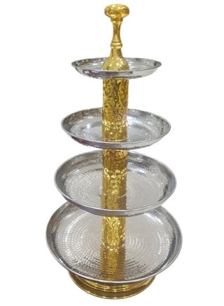 Unique Design 4 Tier Fruit Stand Serving Platter Gold with Silver Height 70cm - pzsku/Z87AF12B020E47996880FZ/45/_/1738586912/34e405d6-a265-40fd-8dba-7dae74322e33