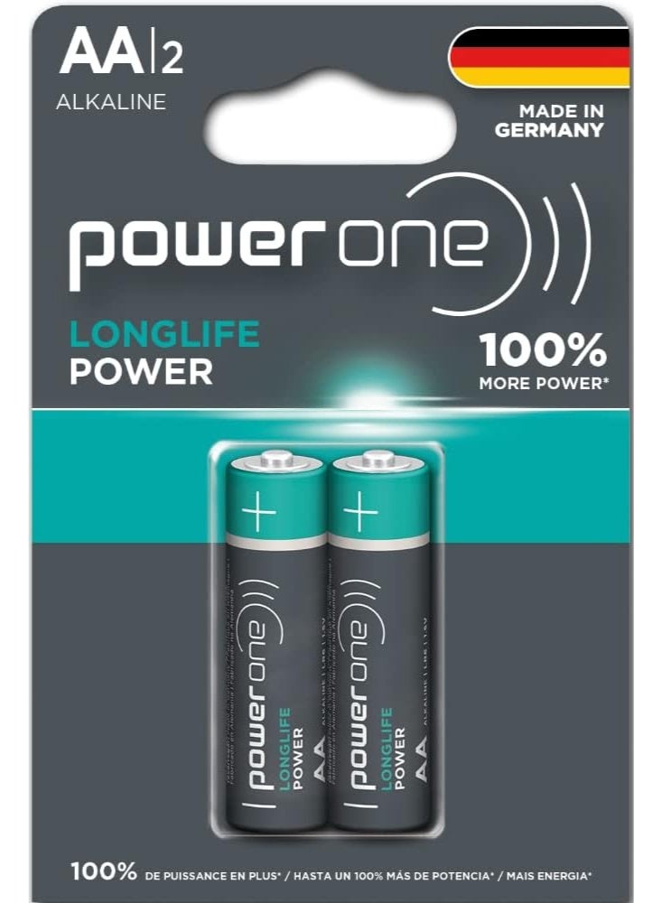 Power One Battery LONGLIFE Power AAA4 100% More Power Battery Long Performing LR03 MN2400 Alkaline Batteries Made in Germany with Long Shelf Life - Pack of 4 & LONGLIFE Power AA2 100% More Power Battery Long Performing LR6 MN1500 Alkaline Batteries Made in Germany with Long Shelf Life - Pack of 2Bundle - Image 3