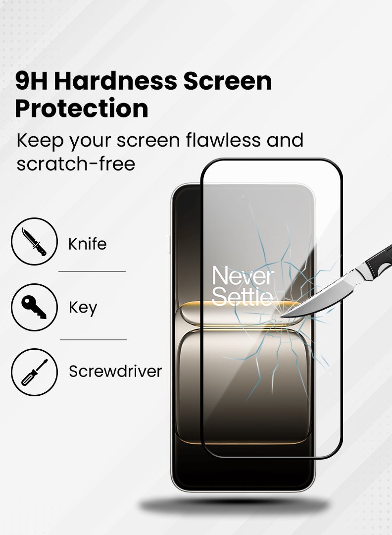 ملبوس حامي شاشة لهاتف OnePlus Nord بحجم 6.83 بوصة، زجاج مقسى بصلابة 9H، تركيب سهل بدون فقاعات، تغطية كاملة، مضاد للخدوش وحساس للمس - Image 3