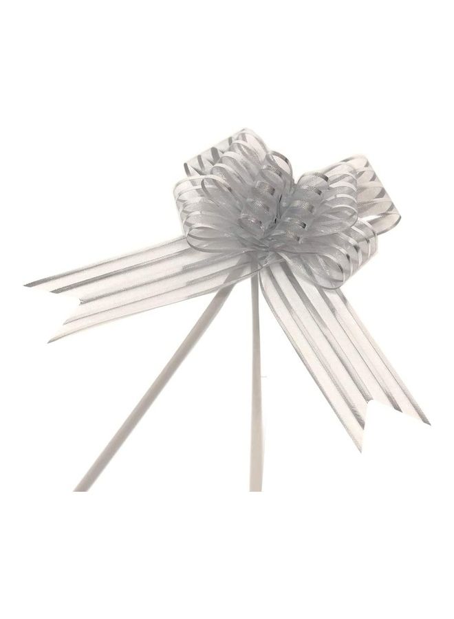 NIBEMINENT 50-Piece Pull Bow Silver/White - Image 1